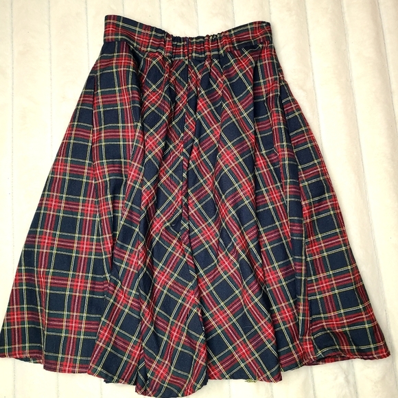 Modcloth Blue and Red Midi A-line Skirt - Picture 6 of 12